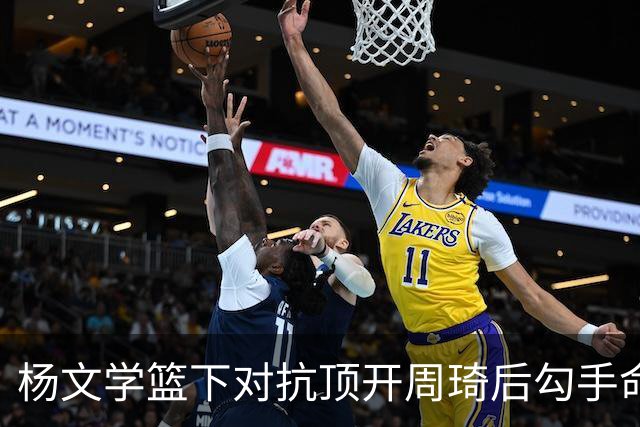 杨文学篮下对抗顶开周琦后勾手命中，北京叫下暂停
